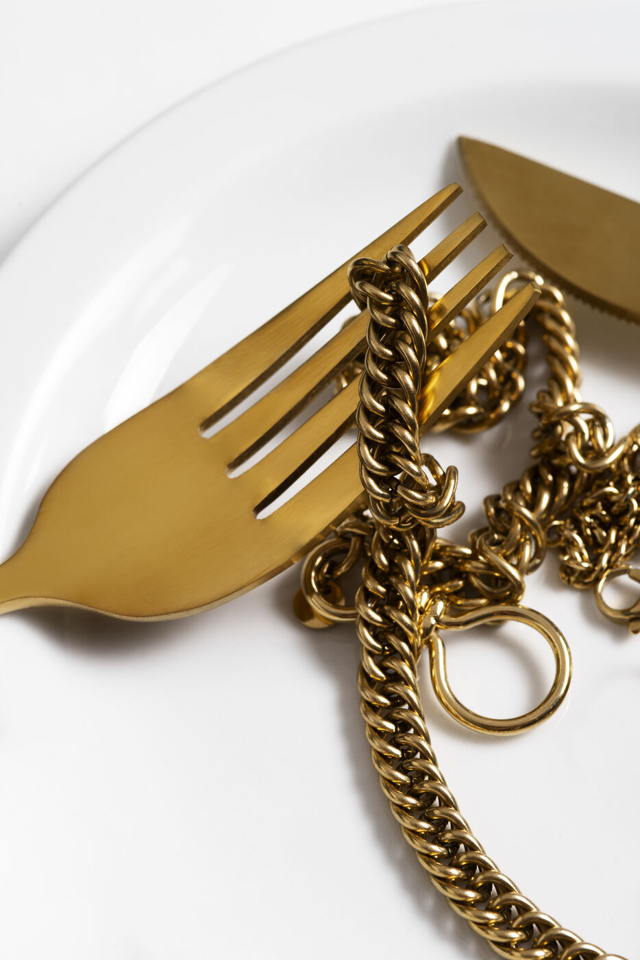 Gold chains, hand-finished